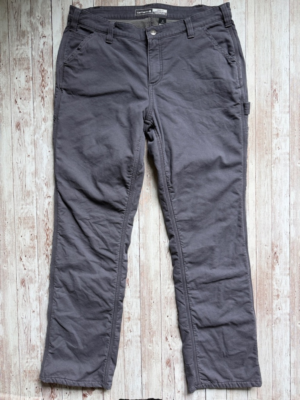Carhartt Women's Crawford Fleece Lined Work Pant sz 14 Regular Loose Fit Ashland